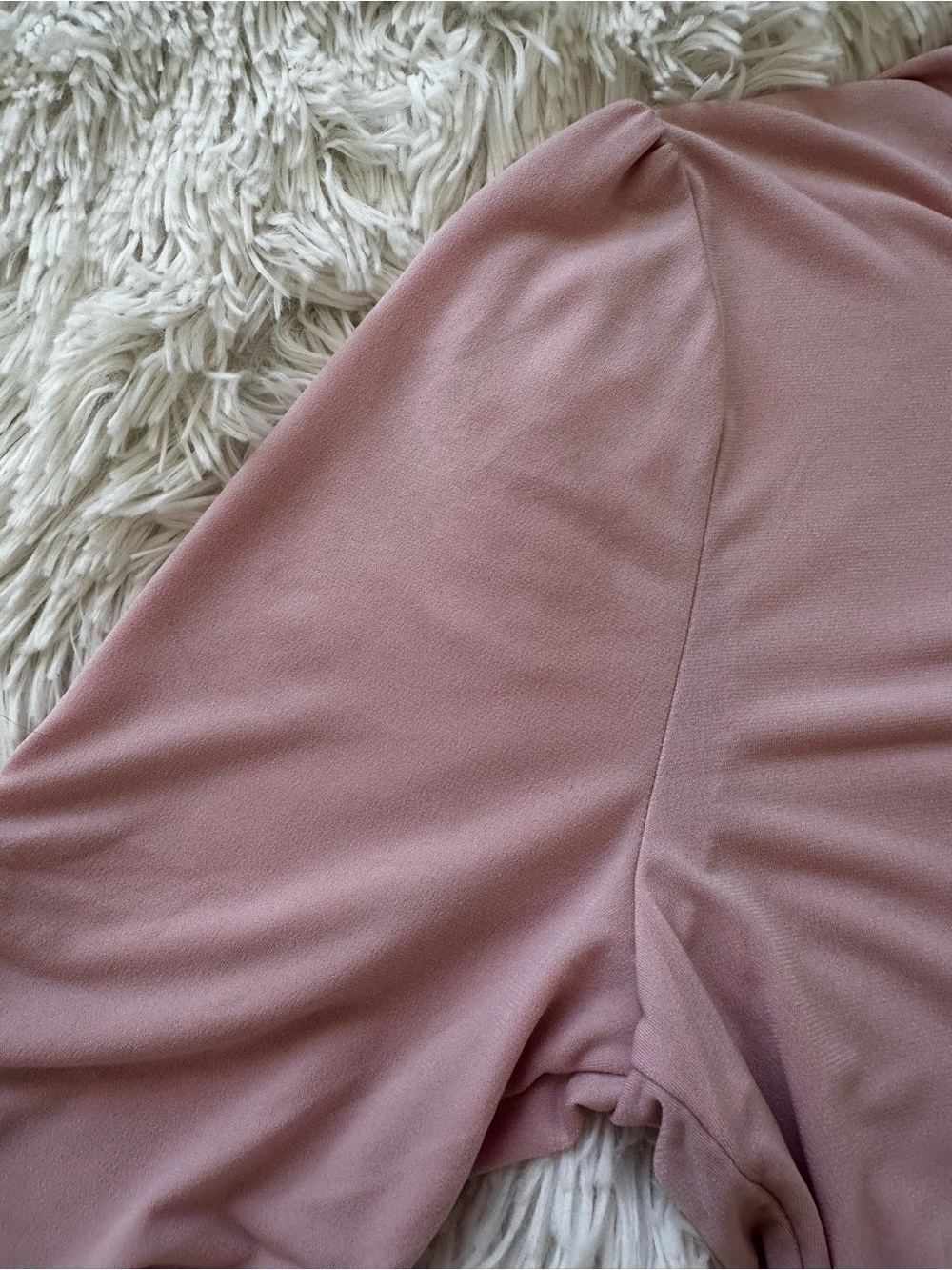Calvin Klein Puff Sleeve Button Front Blouse Pink V Neck Top Medium NWT - Picture 10 of 10